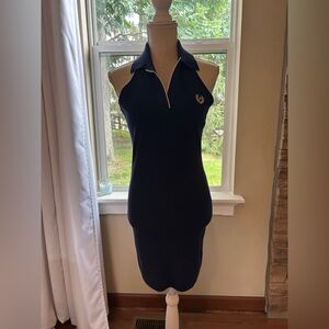 VS Pink Navy Blue Sleeveless Polo Dress with White Trim Size Medium BWT